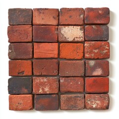 Obraz premium set red bricks ,on white background