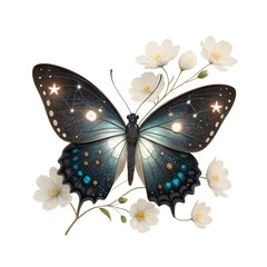 Pastel Butterfly Garden Clipart – Transparent Watercolor Illustrations with Delicate Floral Backgrounds