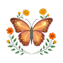 Pastel Butterfly Garden Clipart – Transparent Watercolor Illustrations with Delicate Floral Backgrounds