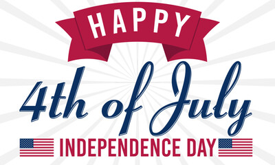Poster or banner celebrating US Independence Day on July 4th