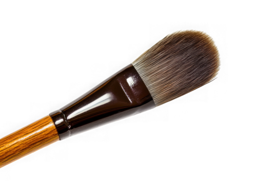 Wooden handle paintbrush isolated on transparent background