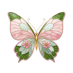 Pastel Butterfly Garden Clipart – Transparent Watercolor Illustrations with Delicate Floral Backgrounds