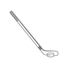 Ice hockey icon vector. Stick and puck illustration sign. hockey symbol or logo.