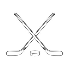 Ice hockey icon vector. Stick and puck illustration sign. hockey symbol or logo.