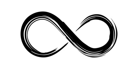 Dry ink infinity symbol on a white background. Vector