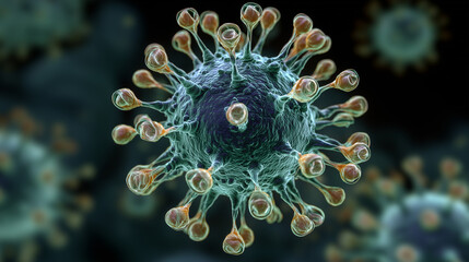 Obraz premium virus on black background