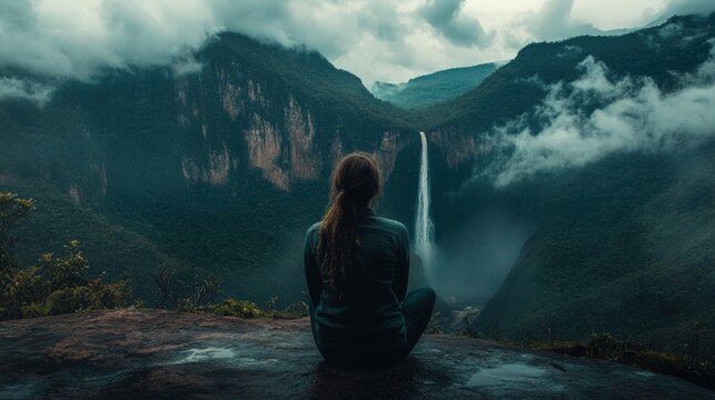 Venezuela landscape Angel Falls and Caribbean coast beautiful nature view