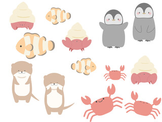 ゆるかわ動物セット・海のなかまたち