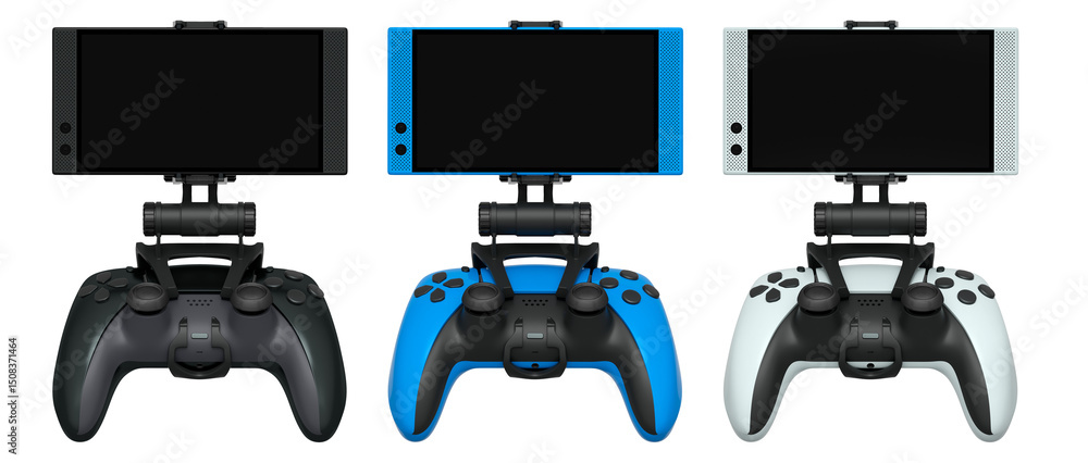 Poster set of mobile game controllers designed for a truly immersive and engaging gaming experience on the 