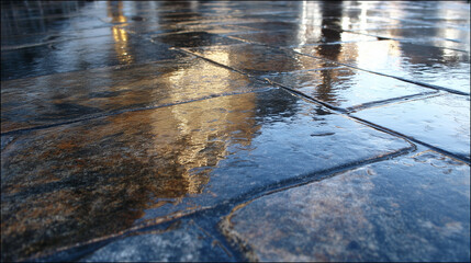 autumn leaves in the snow