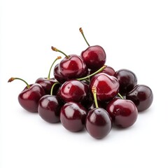 set cherry fruits ,on white background