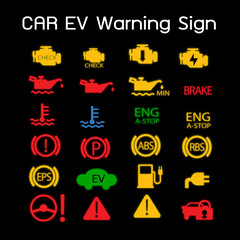 Car ev warning sign