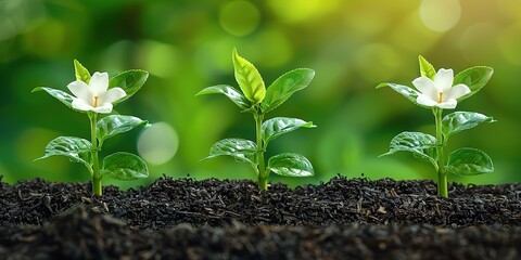 Blooming tea isolated on white background 