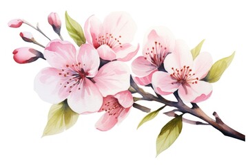 Naklejka premium Blossom flower plant white background.