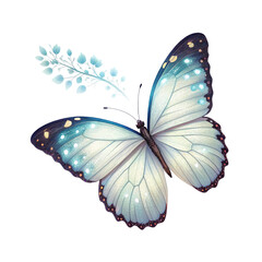 Vintage Butterfly and Floral Illustration Bundle – Transparent Botanical Watercolor Clipart with Transparent Background