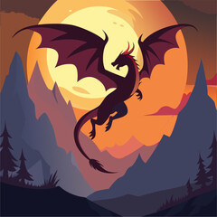 silhouette of a mythical fantasy creature