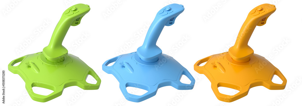 Poster joystick controllers for flight simulator offer incredibly immersive gaming experiences isolated on 
