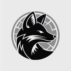A sleek silhouette illustration of a fox's head, framed by a circular design. The artwork combines elegance and simplicity, highlighting the cunning nature of the fox against a contrasting background.