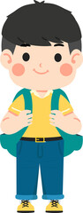 Illustration of Schoolboy with Backpack