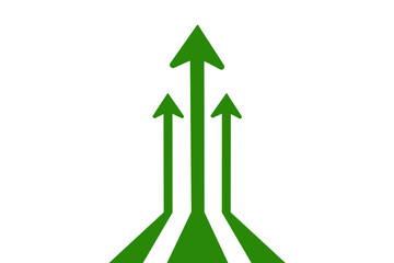 multiple arrows graph rising uptrend. representing for success profit and growth progress on png transparent background