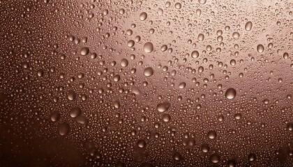 Metal, water, surface, drops — a sleek metal surface completely covered with evenly distributed water droplets, creating a stunning pattern of texture, shine, and natural beauty under soft ambient lig