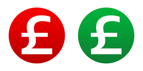 british pound currency icon red green with circle shape png file element