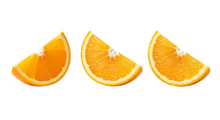 Trio of Citrus Fresh Slices Radiating Against Dark Backdrop