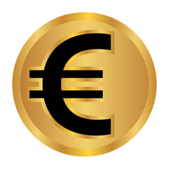 coin gold euro sign png file