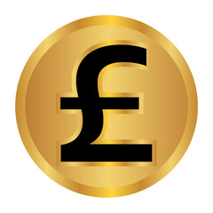 Obraz premium circle golden pound sign png file element