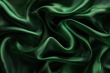 Obraz premium Emerald Green Fabric Texture With Draped Folds