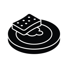 Get this isometric icon of dishwashing sponge and plate