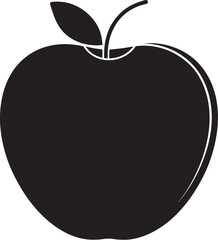 Food apple outline and silhouette Apple line art vector icon illustration on a transparent background