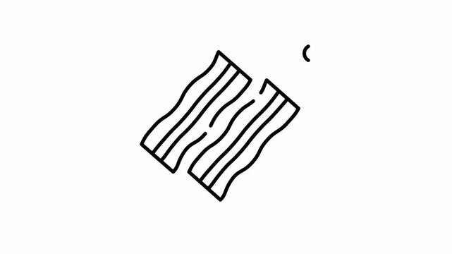 Line Art Animated Bacon Strips Icon