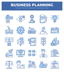 Collection of 25 Business Planning Icons. A Visual Guide to Strategic Growth