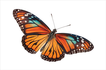 Fototapeta premium Colorful Monarch Butterfly Isolated on White Background