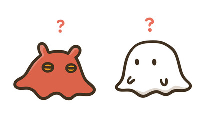 メンダコとおばけのかわいいハロウィンイラスト © pochico