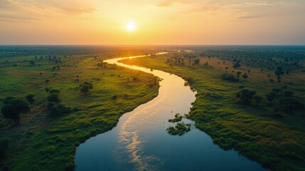Mali landscape Sahara and Niger River delta beautiful nature view