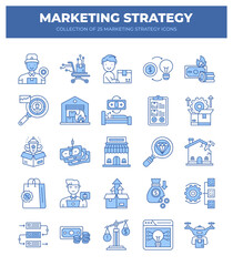 Collection of 25 Marketing Strategy Icons. A Visual Guide to Business Growth
