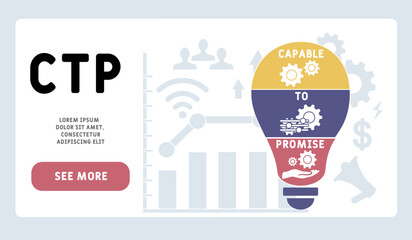 CTP - Capable to Promise acronym. business concept background. vector illustration concept with keywords and icons. lettering illustration with icons for web banner, flyer, landing