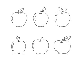 Apples vector line art