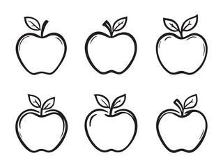 Apples vector line art