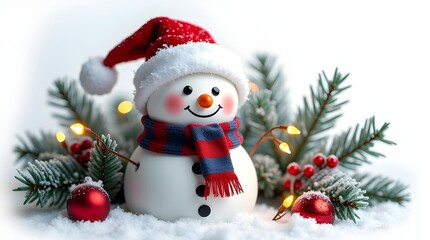 Festive Snowman with Holiday Decorations