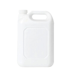 Empty white plastic jerry can isolated on transparent background