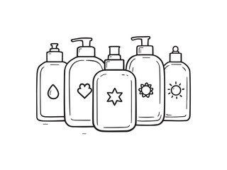 Baby lotion vector line art