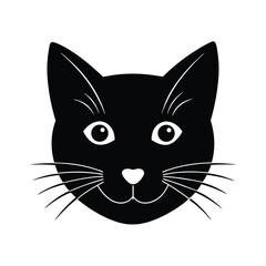 Obraz premium simple cat head icon silhouette on white backgroun.eps