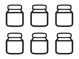 Baby food jars vector line art