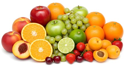 Fresh Fruit Abundance Oranges, Apples, Peaches