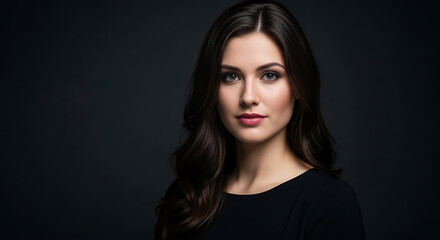 Fototapeta premium Dark Moody Portrait | Flowing Hair & Minimalistic Contrast | Cinematic Art Photography