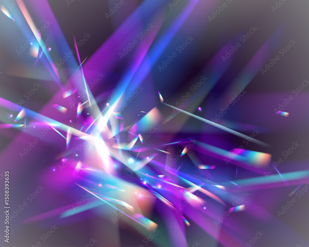 Fototapete Abstract rainbow refraction with light blur effect. Perfect for adding subtle sparkle. Holographic shadows give a natural feel.
