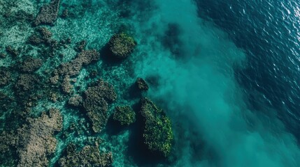 Obraz premium Maldives landscape coral atolls and turquoise waters beautiful nature view
